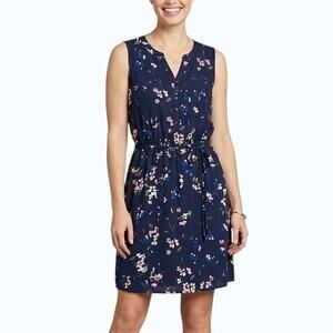 41 Hawthorn Claira Tie Waist Dress Navy Floral Sleeveless Women Size M NWOT